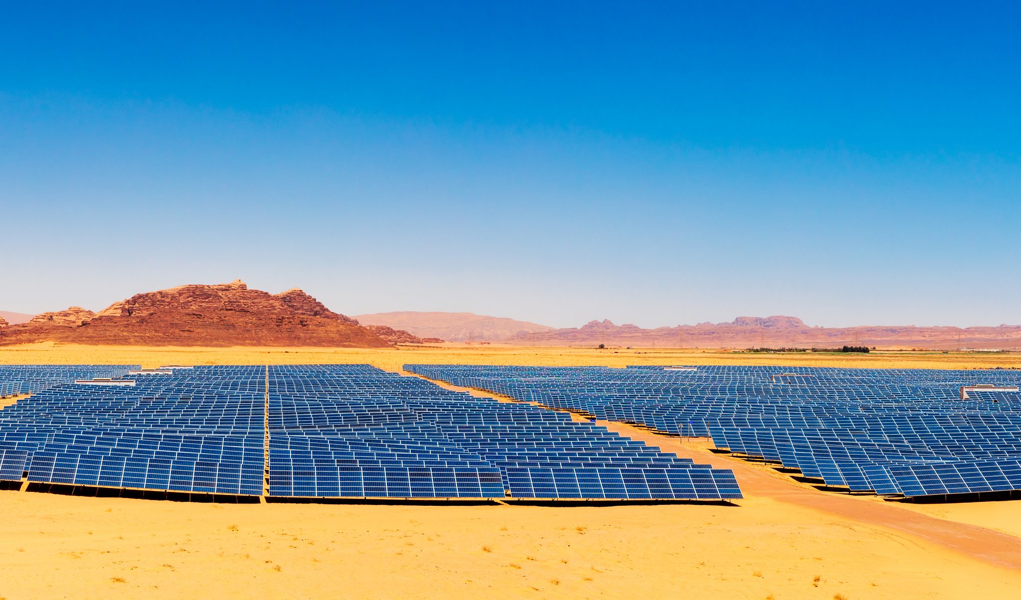 Solar Power Plant In A Desert