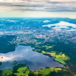 View Of Oslo From An Airplane On The Approach To