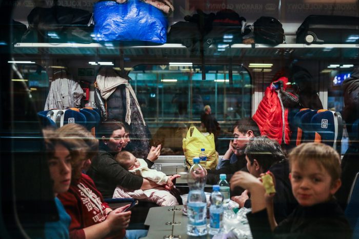 Ukrainians Arrive At The Train Station In Poland